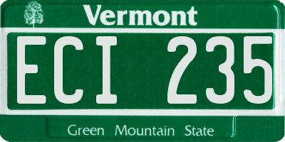 VT license plate ECI235