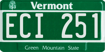 VT license plate ECI251