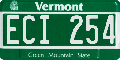 VT license plate ECI254