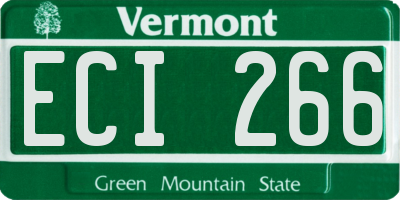 VT license plate ECI266