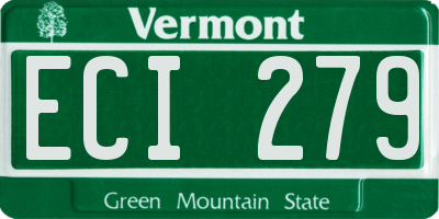 VT license plate ECI279