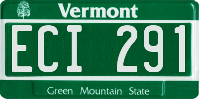 VT license plate ECI291