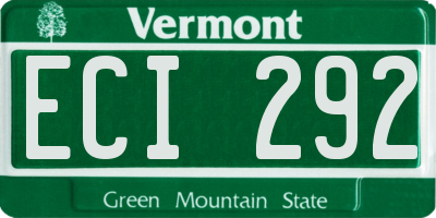 VT license plate ECI292