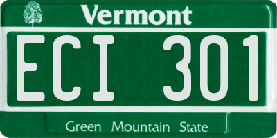 VT license plate ECI301