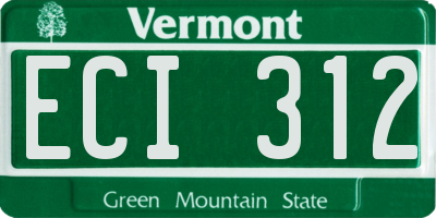 VT license plate ECI312