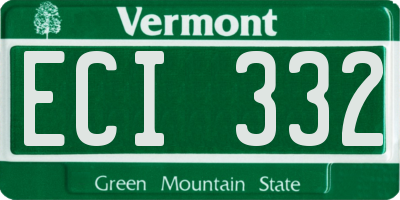 VT license plate ECI332