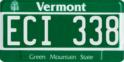 VT license plate ECI338
