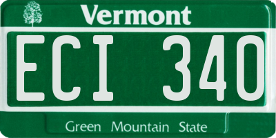 VT license plate ECI340