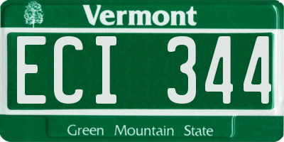 VT license plate ECI344