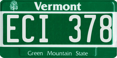 VT license plate ECI378