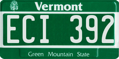 VT license plate ECI392