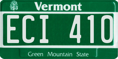 VT license plate ECI410