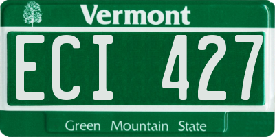 VT license plate ECI427