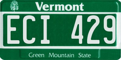 VT license plate ECI429