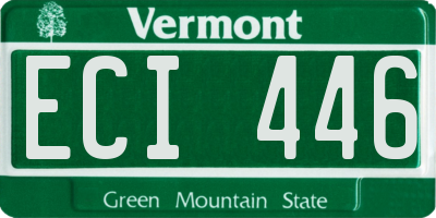 VT license plate ECI446