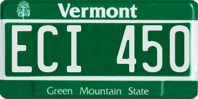 VT license plate ECI450