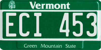 VT license plate ECI453