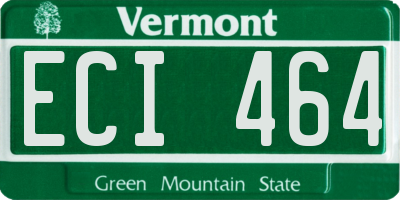VT license plate ECI464