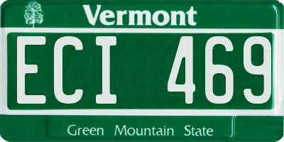 VT license plate ECI469
