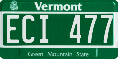 VT license plate ECI477