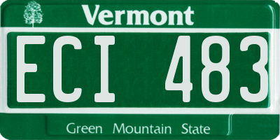 VT license plate ECI483
