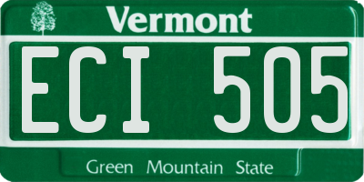 VT license plate ECI505