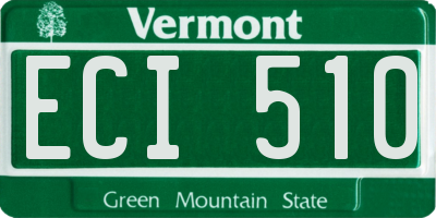 VT license plate ECI510