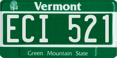 VT license plate ECI521