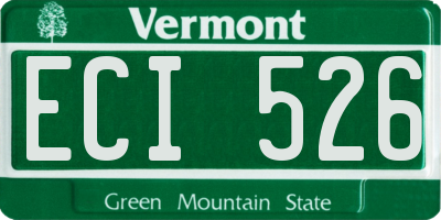 VT license plate ECI526