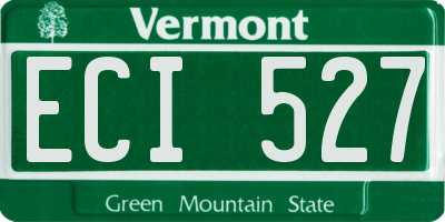 VT license plate ECI527