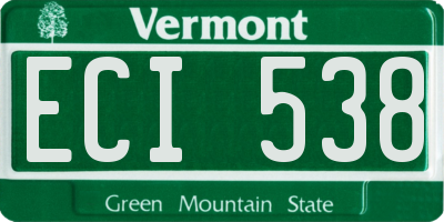 VT license plate ECI538