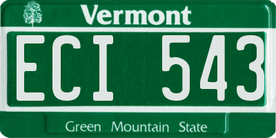 VT license plate ECI543