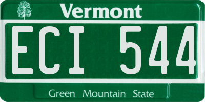 VT license plate ECI544
