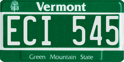 VT license plate ECI545