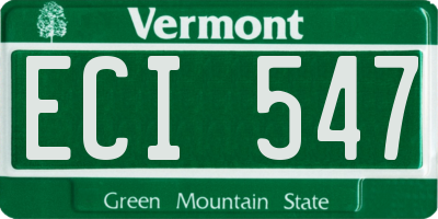 VT license plate ECI547