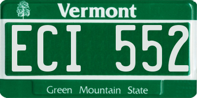 VT license plate ECI552