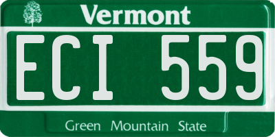 VT license plate ECI559