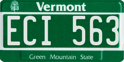 VT license plate ECI563