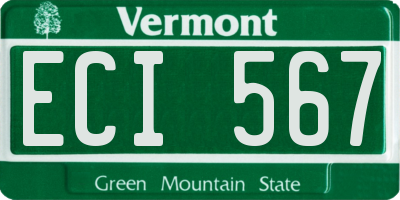 VT license plate ECI567