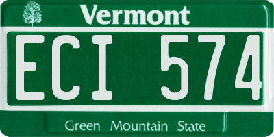 VT license plate ECI574