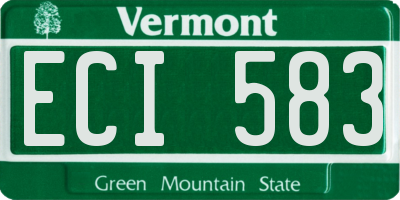 VT license plate ECI583