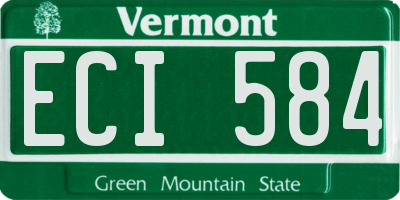 VT license plate ECI584