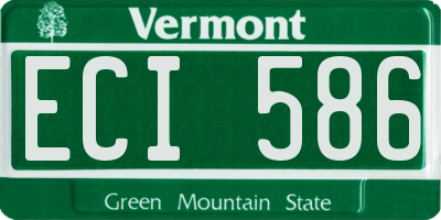 VT license plate ECI586