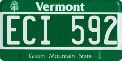 VT license plate ECI592