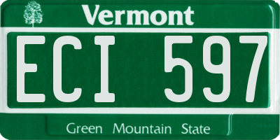 VT license plate ECI597
