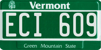 VT license plate ECI609