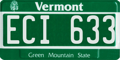 VT license plate ECI633