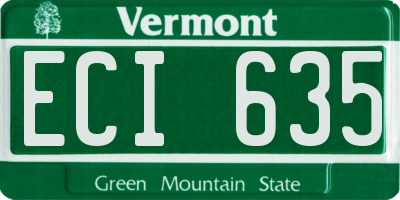 VT license plate ECI635