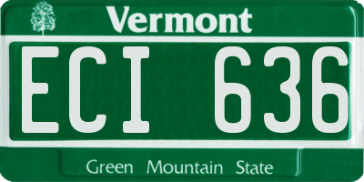 VT license plate ECI636