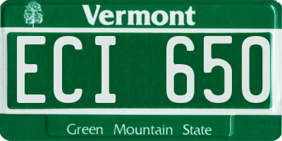 VT license plate ECI650